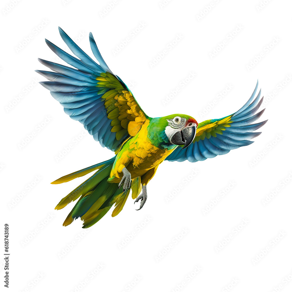 Fototapeta premium Flying parrot isolated