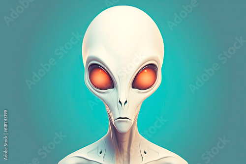 White humanoid alien. Generative AI © Oleksandr