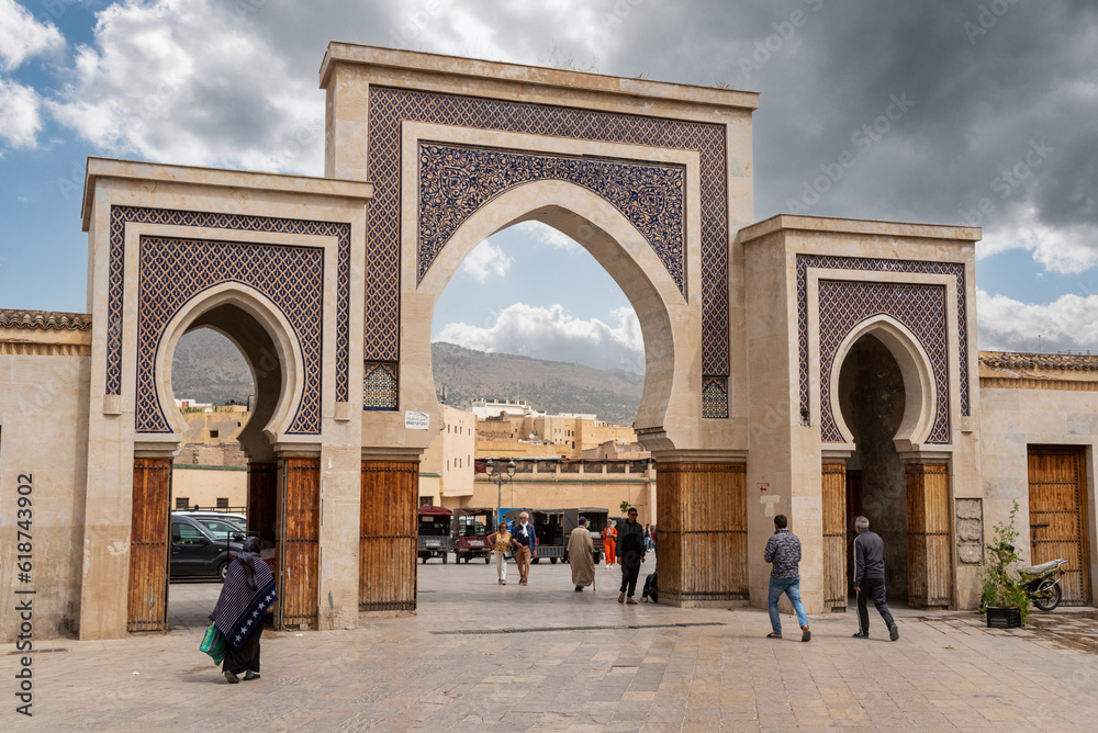 Iconic city gate Bab Rcif in the medina of Fes in Morocco Iconic city gate Bab Rcif in the medina of Fes in Morocco