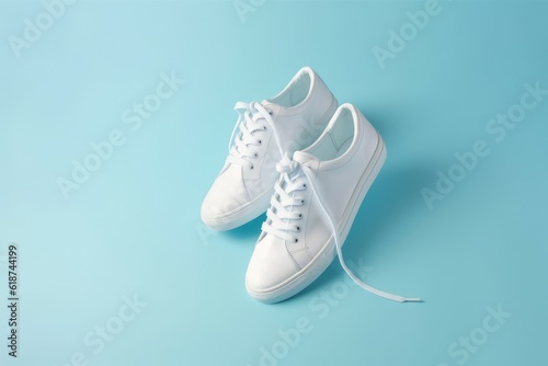 Stylish white sneakers cloth. Generate Ai