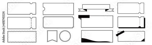 シンプルなモノクロ線画のベクターアイコンデザインセット