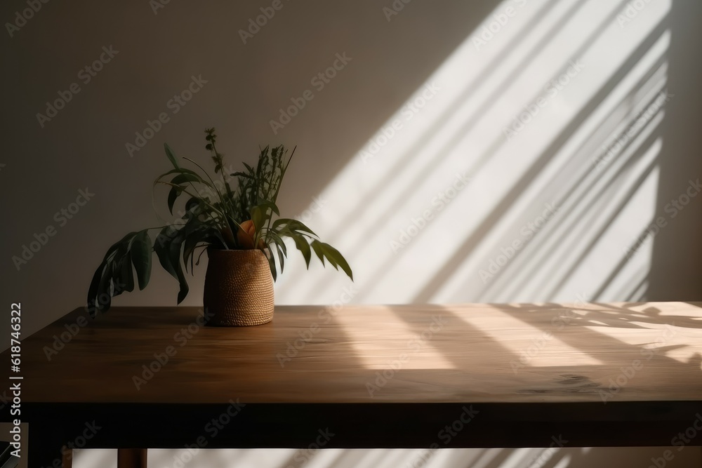 Table shadow plant pot sun. Generate Ai Table shadow plant pot sun. Generate Ai