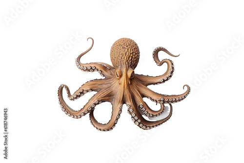 Octopus. Transparent background. generative AI