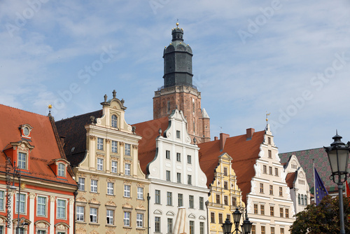 St Elizabeth's Church Tower and Market Square buildings - Wroclaw, Poland