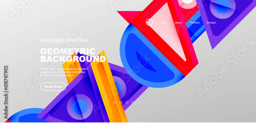 Minimal landing page, geometric shapes. Business or technology design for wallpaper, banner, background, landing page, wall art, invitation, prints