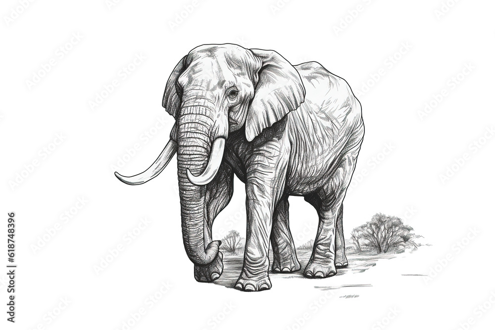 Fototapeta premium elephant. Transparent background. generative AI