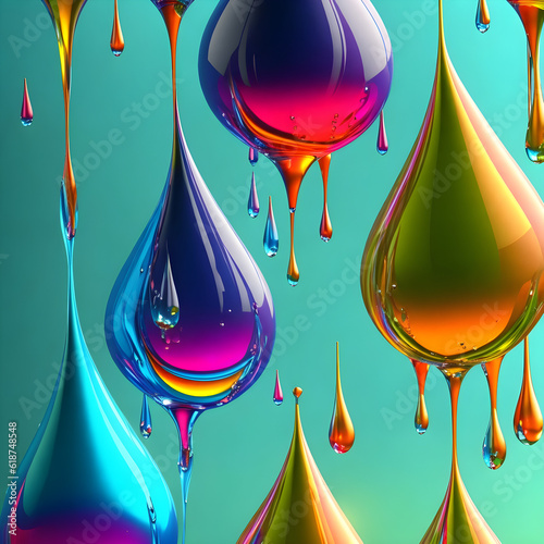 colorful ink drops 