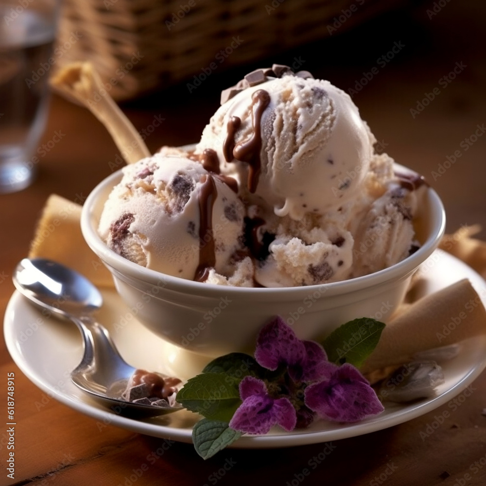 ice cream with chocolate ice cream with chocolate