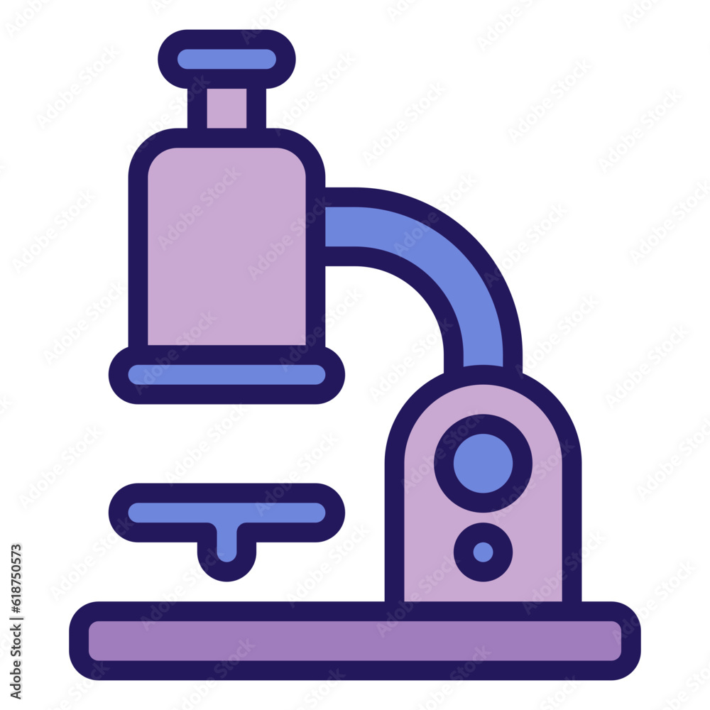 microscope icon, flat outline icon style microscope icon, flat outline icon style