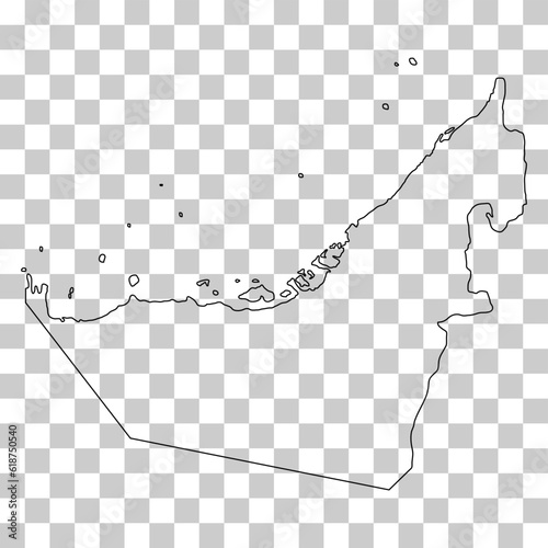 United arab emirates map icon, geography blank concept, isolated graphic background vector illustration