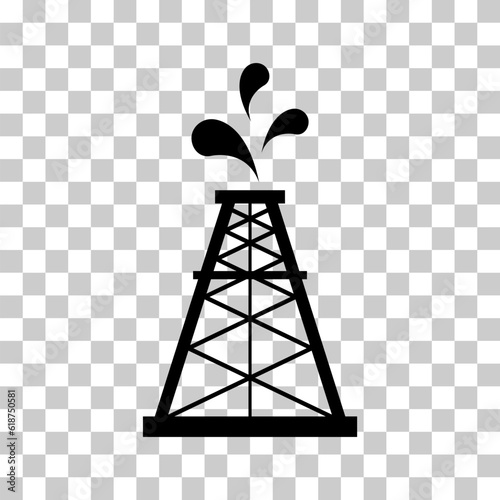 Oil rig flat graphic icon, fuel platform industry tower gas sign, vector illustration
