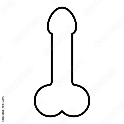 Man anatomy organ, penis pictogram icon, masculine genital web graphic vector illustration photo
