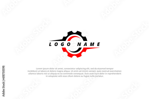 logo split gear modern mechanical