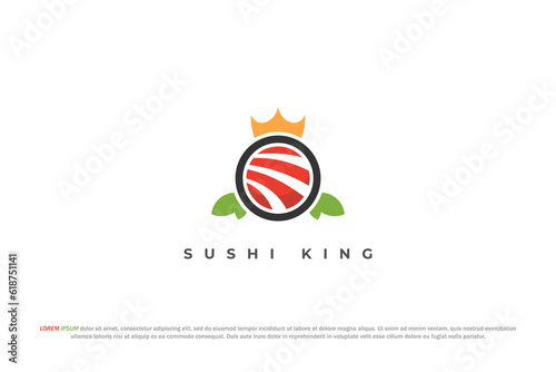logo sushi crown king sashimi food japan