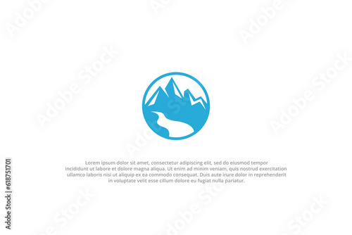 logo ice scenery mountain river