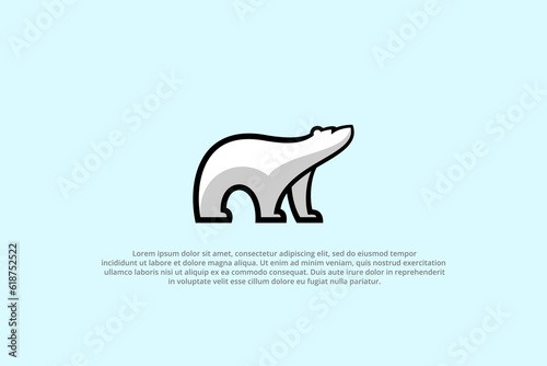 logo polar bear black line abstract animal wildlife south north pole