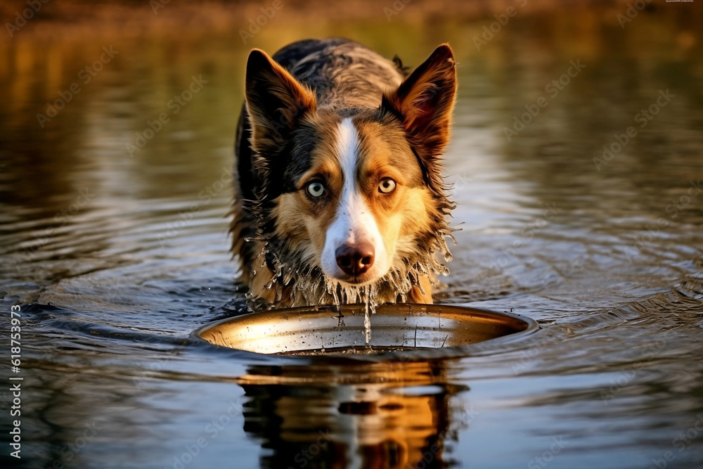dog in water dog in water