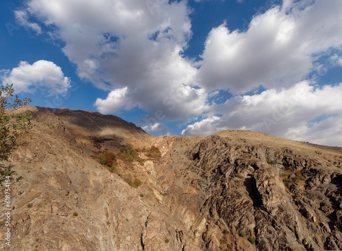 Scenic view of the Alborz mountains on a sunny day in Iran