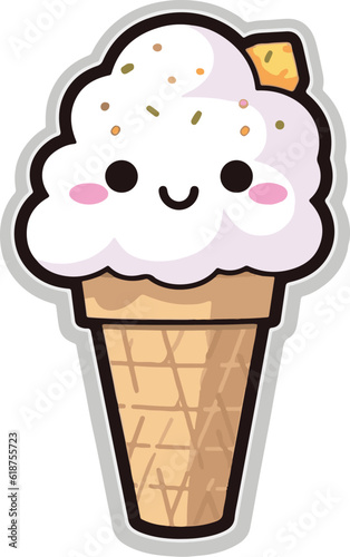 Vector of ice cream on wite background