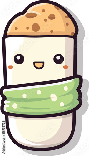 Cartoon vector of wrapped food