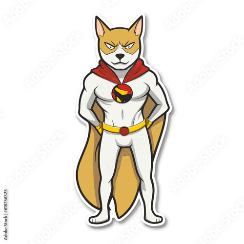 Shiba inu dog wearing superman costume