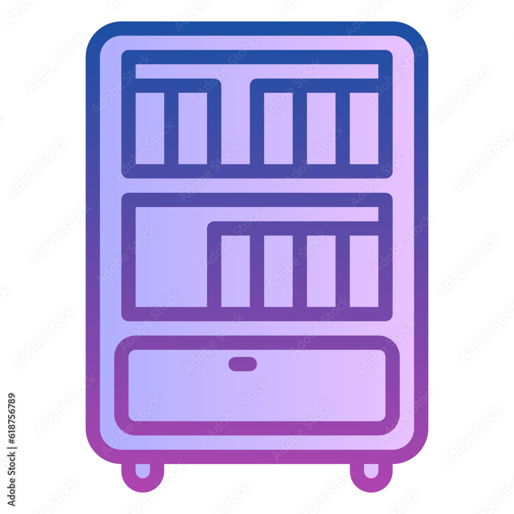 library icon, flat outline gradient icon style library icon, flat outline gradient icon style