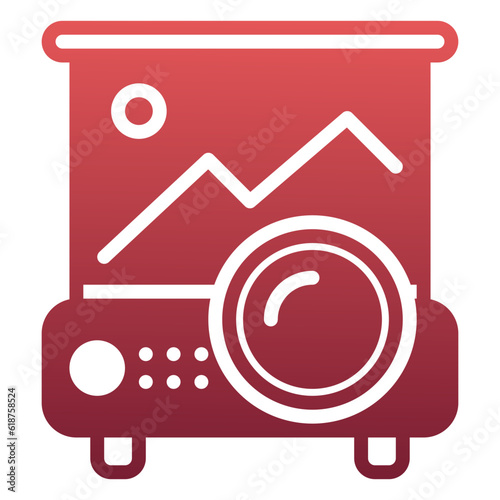 projector icon, gradient icon style