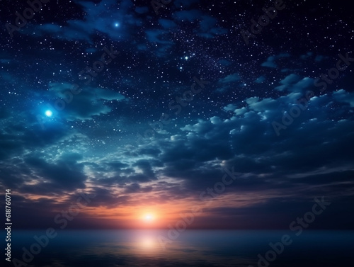 Night sky full of stars and galaxy below is moon detailed concept art wallpaper.Generative Ai content © Kashif Ali 72