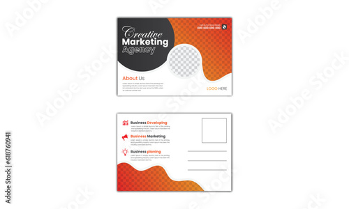 Editable creative corporate Postcard Design vector. Modern business postcard design.