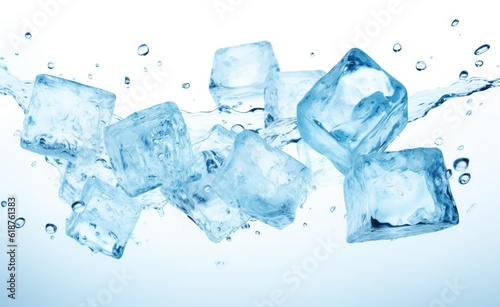 Ice cubes background, ice cube texture, ice wallpaper It makes me feel fresh and feel good. In the summer, ice and cold drinks will make us feel relaxed, Made for beverage business. Generative AI