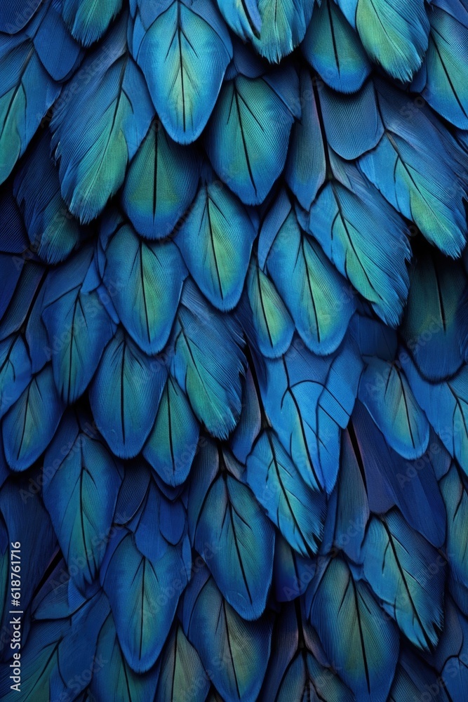Obraz premium close-up of blue butterfly wings pattern, created with generative ai