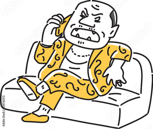 スマホで怒る裏社会の男