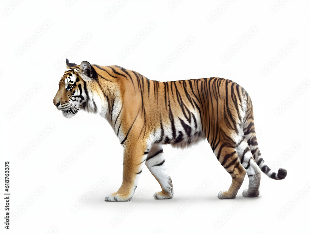 Obraz premium Bengal tiger It is a subspecies of the population of tigers. Considered to be one of the largest wild cats alive. Generative AI. Illustration