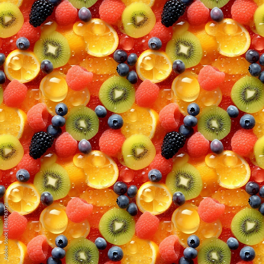 AI generated background with freshly fruits AI generated background with freshly fruits