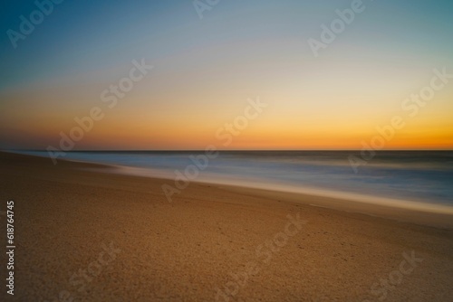 Stunning and tranquil beach at dusk