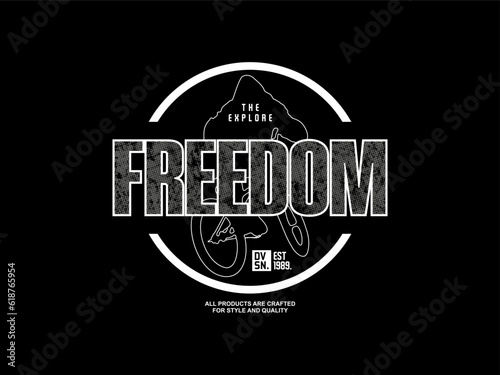 Streetwear clothing Freedom typography vector template graphic tees ready for print
