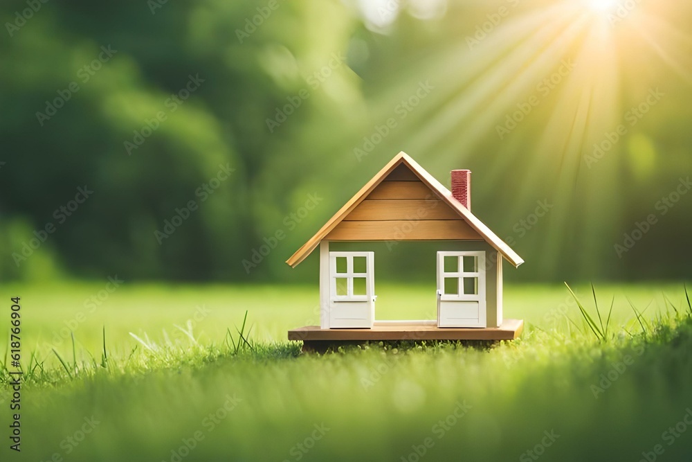 house in the grass generating by ai technology house in the grass generating by ai technology
