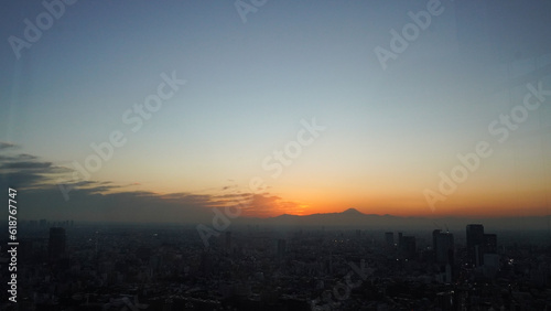 Sunset view overlooking Mount Fuji in Japan 3