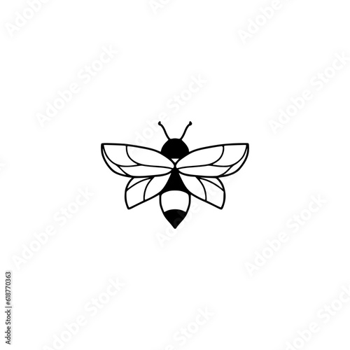 Bee in hand drawn doodle style icon