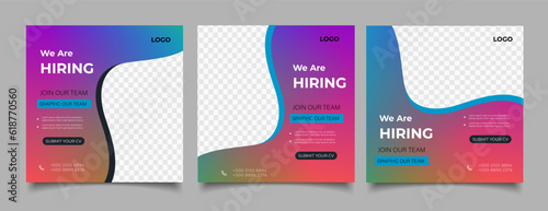 We are hiring job vacancy square banner or social media