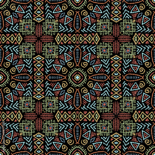African ethnic seamless pattern abstract. African geometric pattern on geometric square