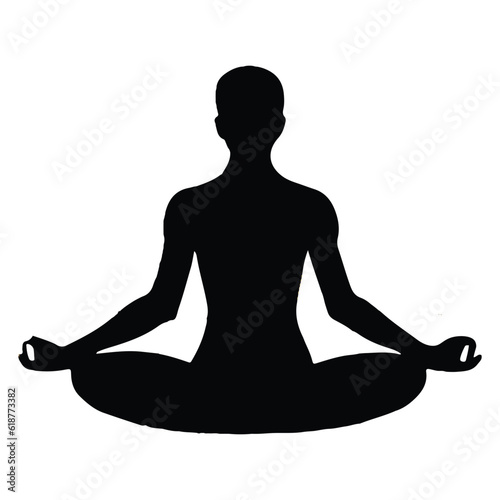 Vector design of a silhouette of a person performing a yoga pose
