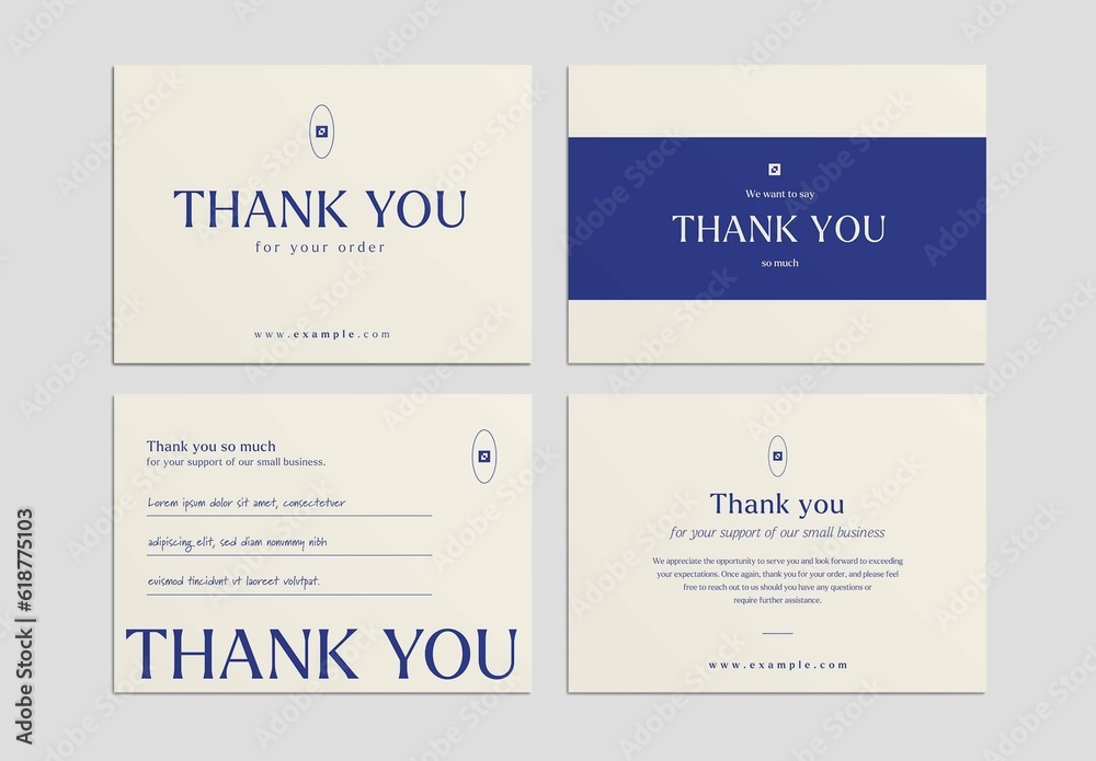 Contemporary Thank You Card Template Stock Template Adobe Stock