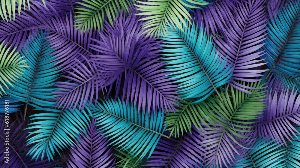 Vibrant Abstract Vivid Colors of Tropical Plant Background