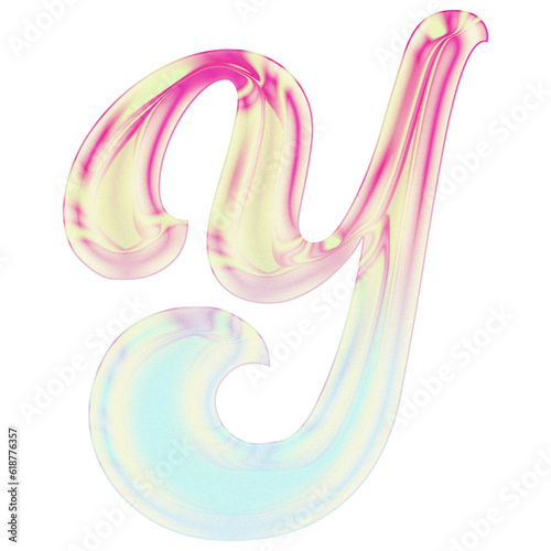 3D Glossy Pastel Alphabet Letters PNG Set – Isolated Transparent Background