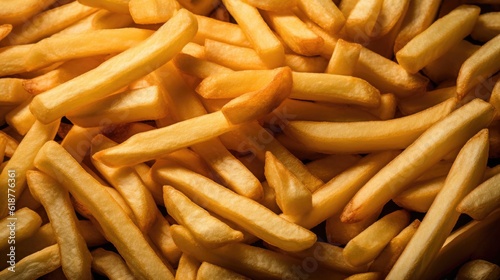 Pile of Unsorted French Fries Background