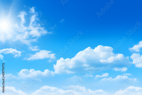 Summer blue sky background AI