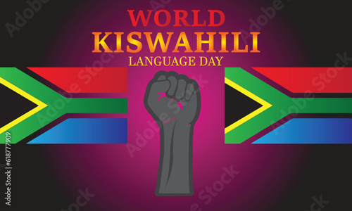 World Kiswahili Language Day Vector Logo, and Background Creative Design