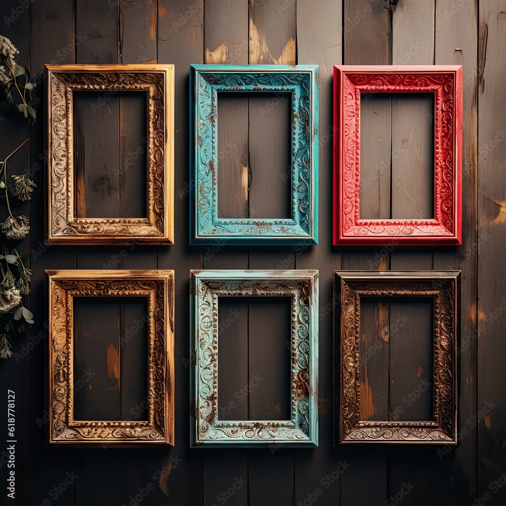 Old photo frame. Generative AI Old photo frame. Generative AI