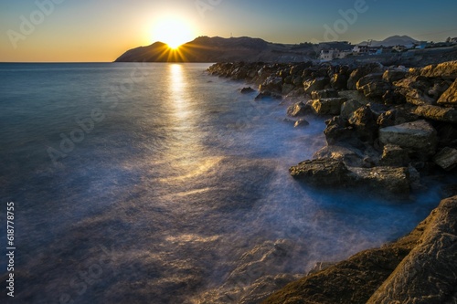 Mesmerizing view of a beautiful seascape during sunrise in Crete, Greece © Balu81/Wirestock Creators